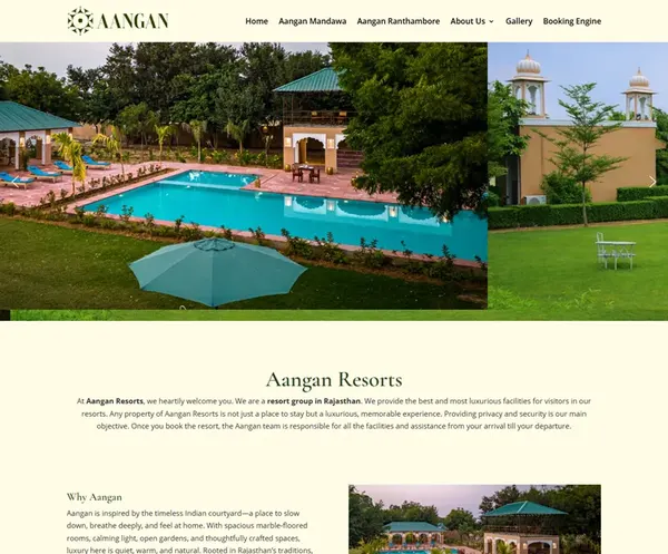 Aangan Resorts – Resorts Group in Rajasthan website