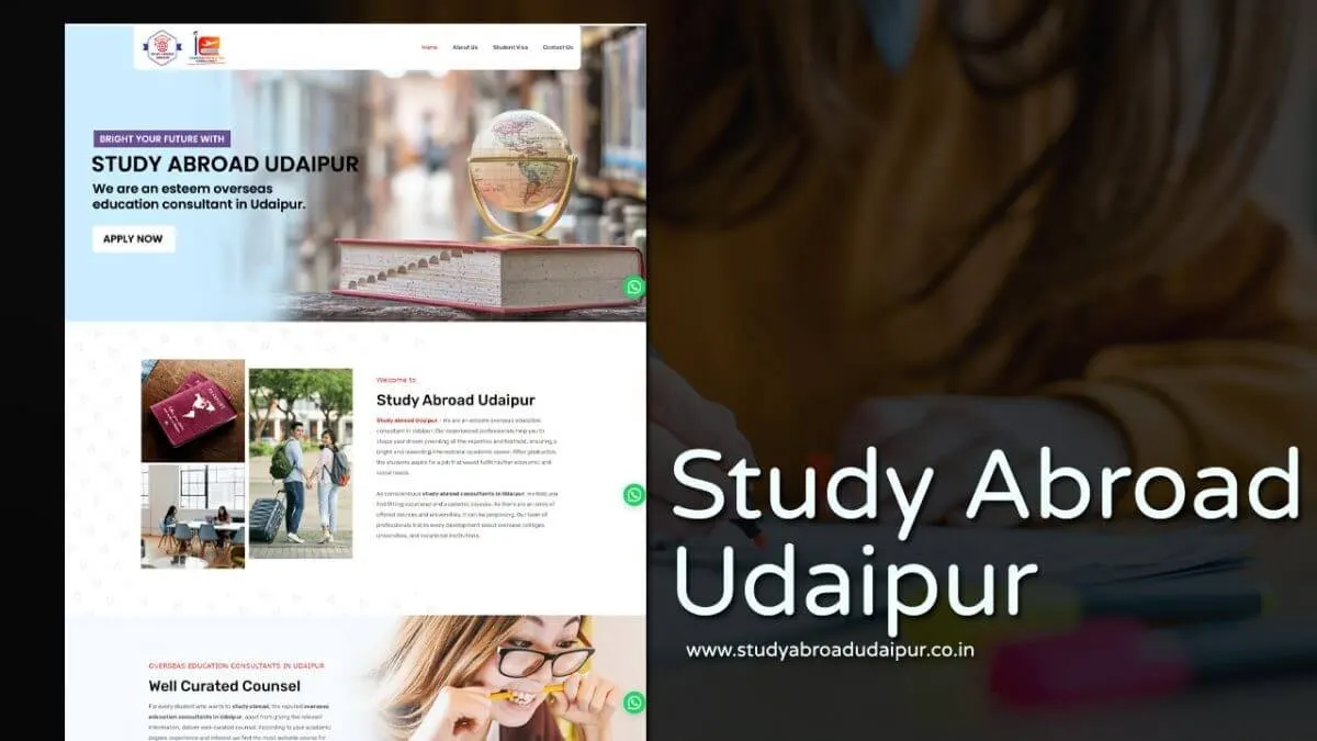 Study Abroad Udaipur website designed by Udaipur Web Developer