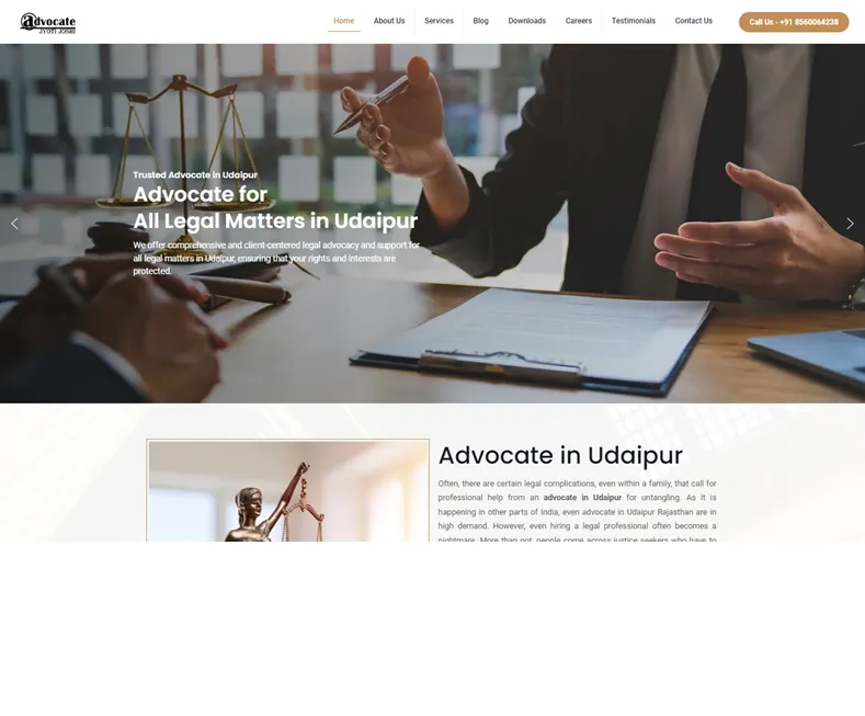 Advocate Jyoti Joshi – Best Advocate in Udaipur website designed by Udaipur Web Developer
