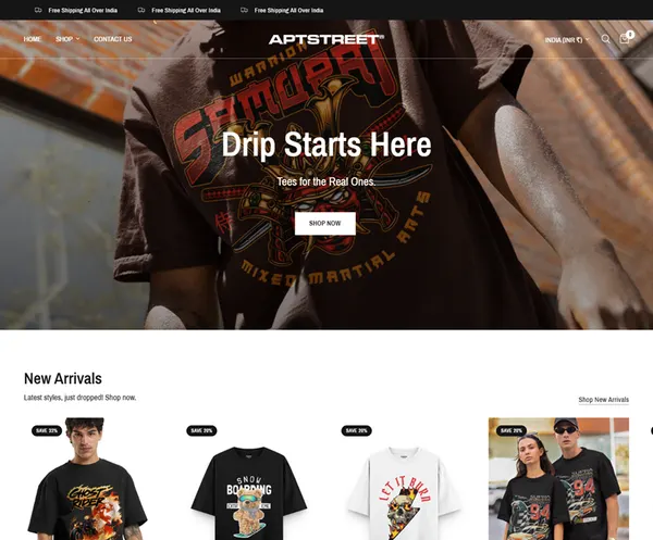 Aptstreet – Buy Stylish T Shirts Online website