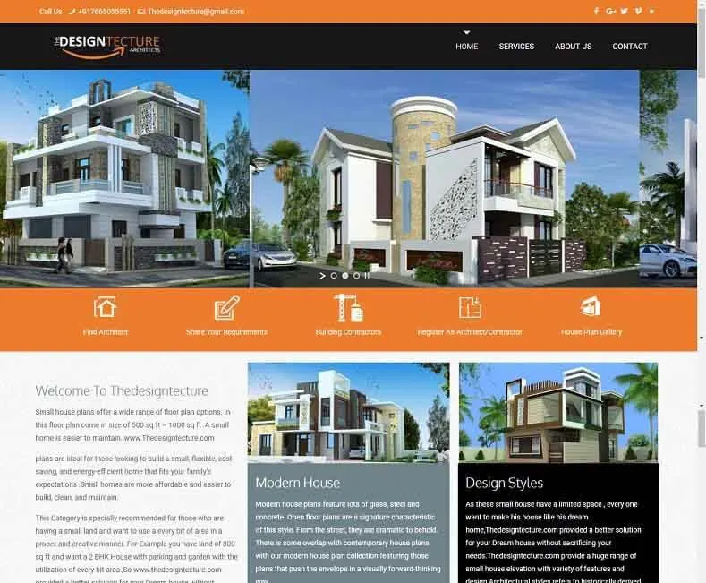 The Designtecture website designed by Udaipur Web Developer