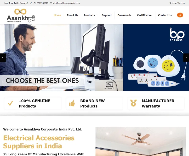 Asankhya Corporates website designed by Udaipur Web Developer
