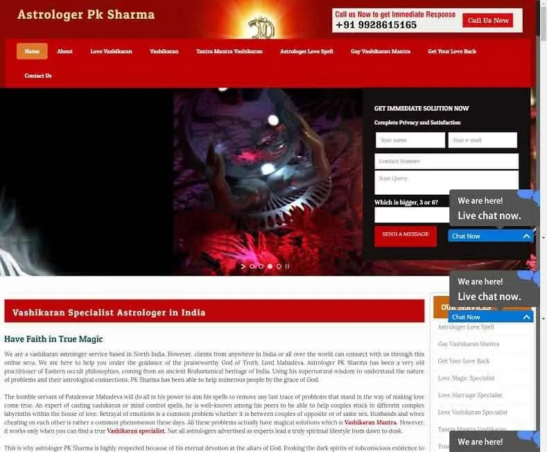 Astrologer Pk Sharma website designed by Udaipur Web Developer
