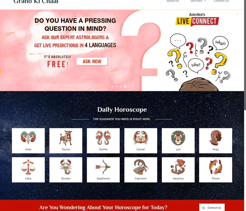 Grahon Ki Chaal website designed by Udaipur Web Developer