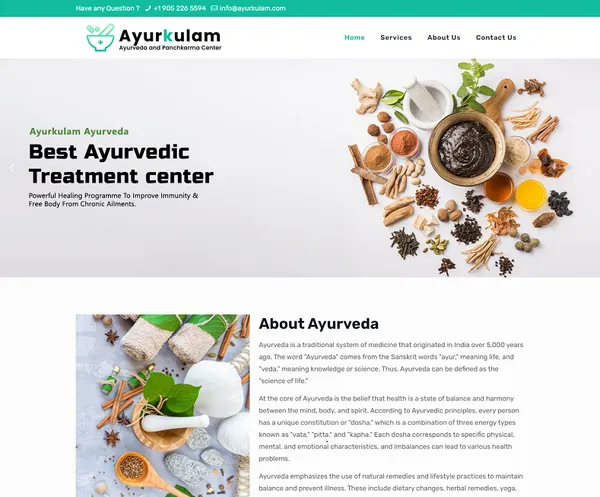 Ayurkulam – Ayurveda in Calgary website