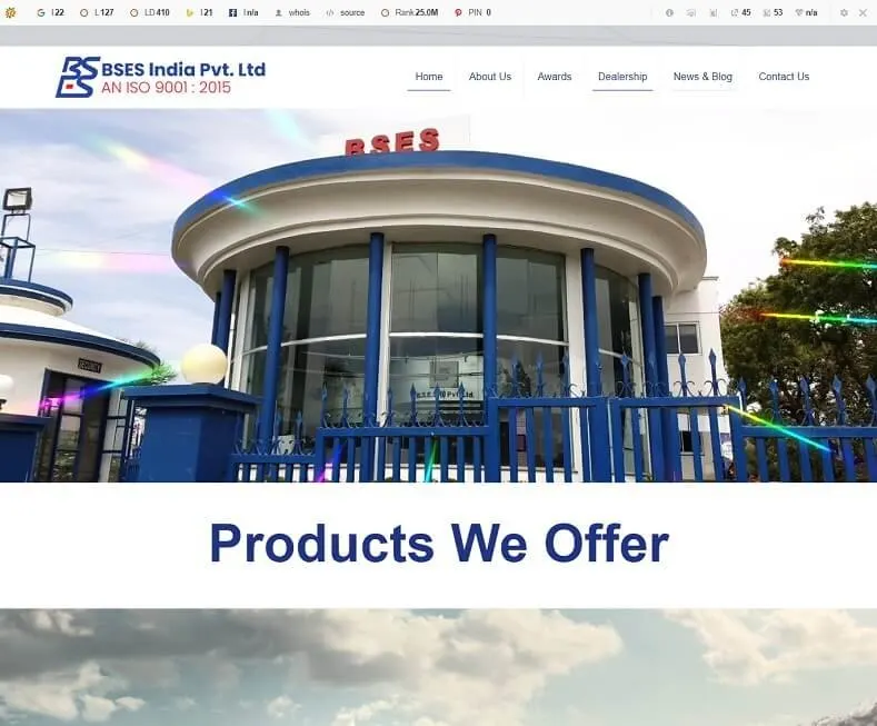 BSES India website designed by Udaipur Web Developer