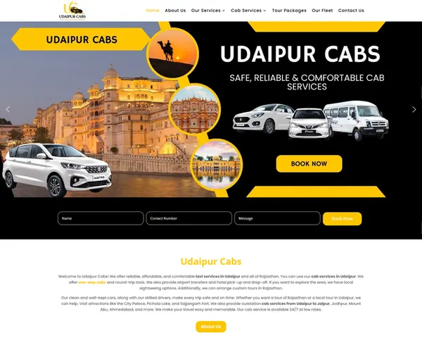 Cab service in Udaipur for local and outstation trips website