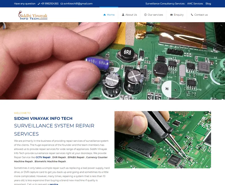 SIDDHI VINAYAK INFO TECH website designed by Udaipur Web Developer