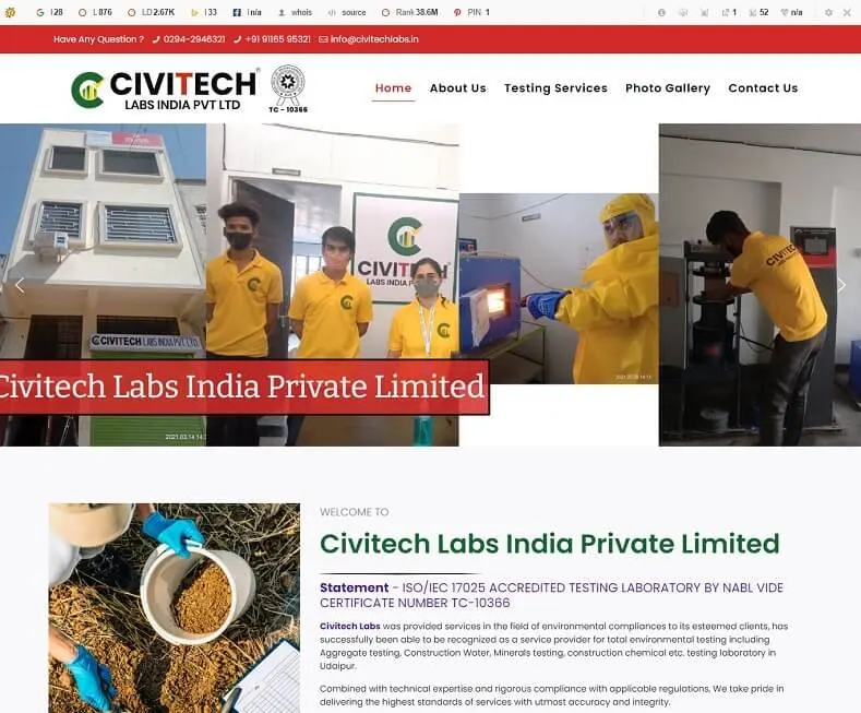 Civitech Labs website designed by Udaipur Web Developer