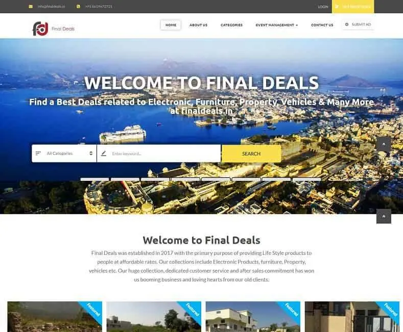 Final Deals website designed by Udaipur Web Developer