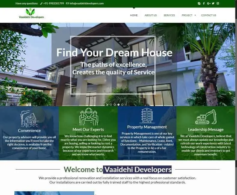 Vaaidehi Developers website designed by Udaipur Web Developer