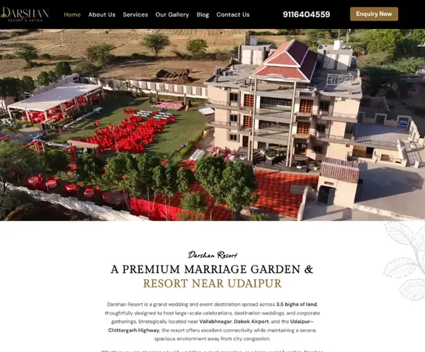 Darshan Resort – Premium Wedding Resort Near Udaipur Airport website