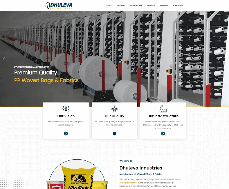 Dhuleva Industries website designed by Udaipur Web Developer