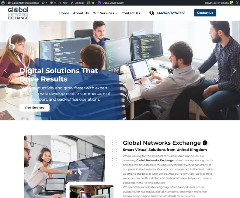 Global Networks Exchange: Complete IT Solutions & Digital Support website designed by Udaipur Web Developer