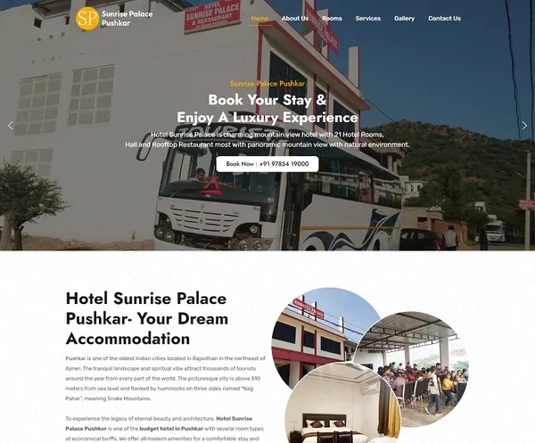 Hotel Sunrise Palace Pushkar- Budget Hotel in Pushkar website