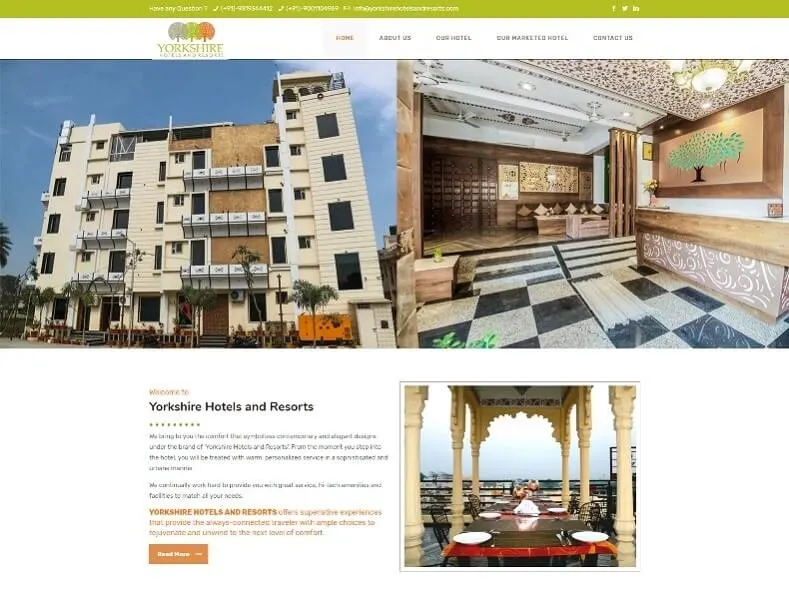 Hotel Yorkshire Inn Udaipur website designed by Udaipur Web Developer