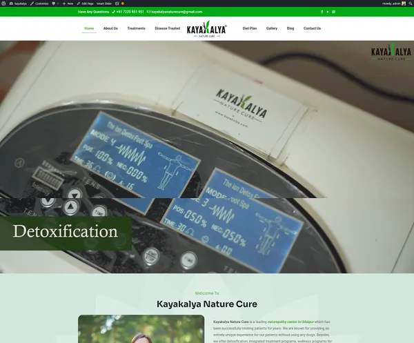 Kayakalya Nature Cure- Therapy Center in Udaipur website