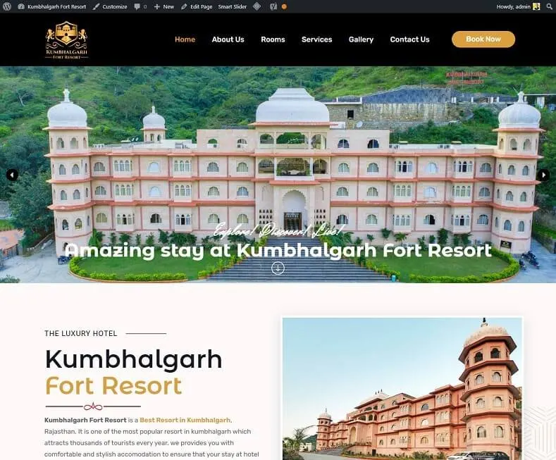 Kumbhalgarh Fort Resort website designed by Udaipur Web Developer