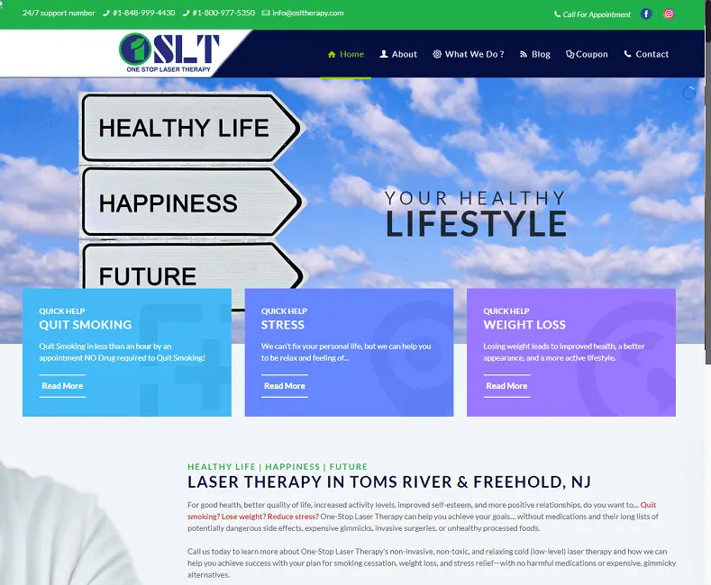 One Stop Laser Therapy website designed by Udaipur Web Developer