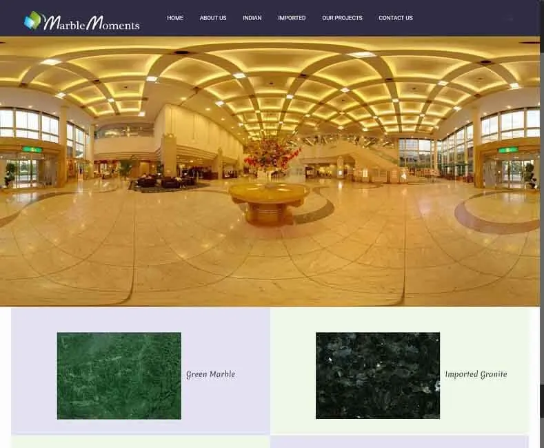 Marble Moments website designed by Udaipur Web Developer