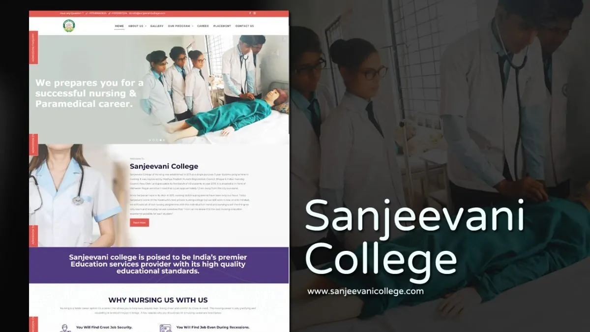 Sanjeevani College website designed by Udaipur Web Developer