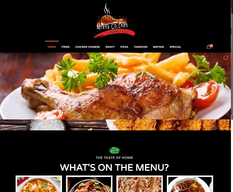 Arena Chicken website designed by Udaipur Web Developer