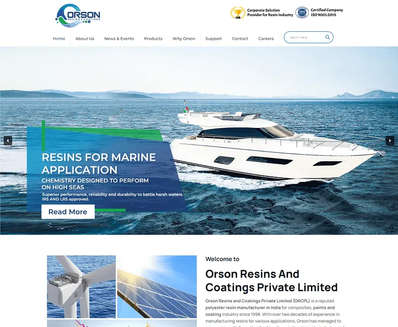 ORCPL- A Leading Manufacturer of Polyester website designed by Udaipur Web Developer