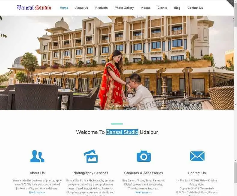 Bansal Studio website designed by Udaipur Web Developer