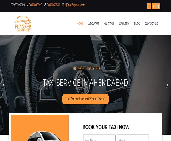 Planner Taxi Services website