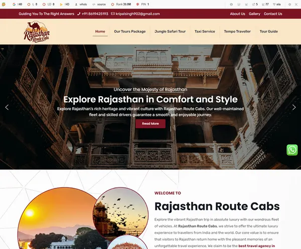 Rajasthan Route Cabs, Best Taxi Services Provider Rajasthan website