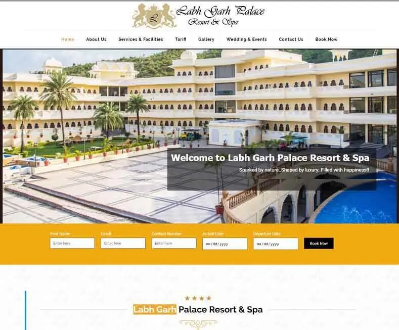 Labh Garh Resort website designed by Udaipur Web Developer