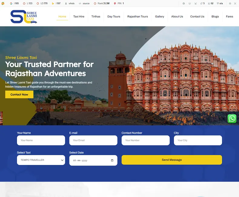 Shree Laxmi Taxi-outstation cab rental in Udaipur website designed by Udaipur Web Developer