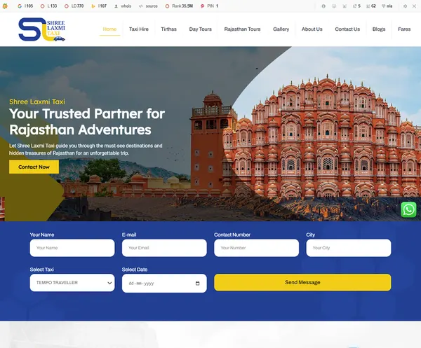 Shree Laxmi Taxi-outstation cab rental in Udaipur website