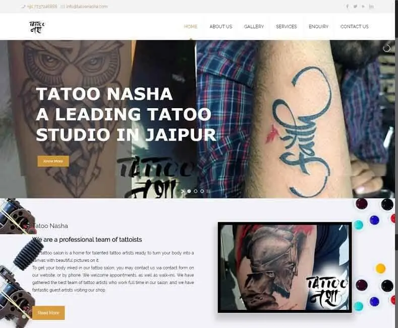 Tattoo Nasha website designed by Udaipur Web Developer