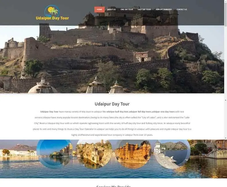 Udaipur Day Tour website designed by Udaipur Web Developer