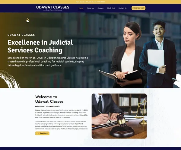 Udawat Classes website