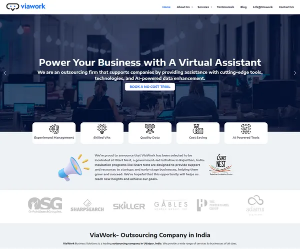 ViaWork :- Outsourcing Company in India website