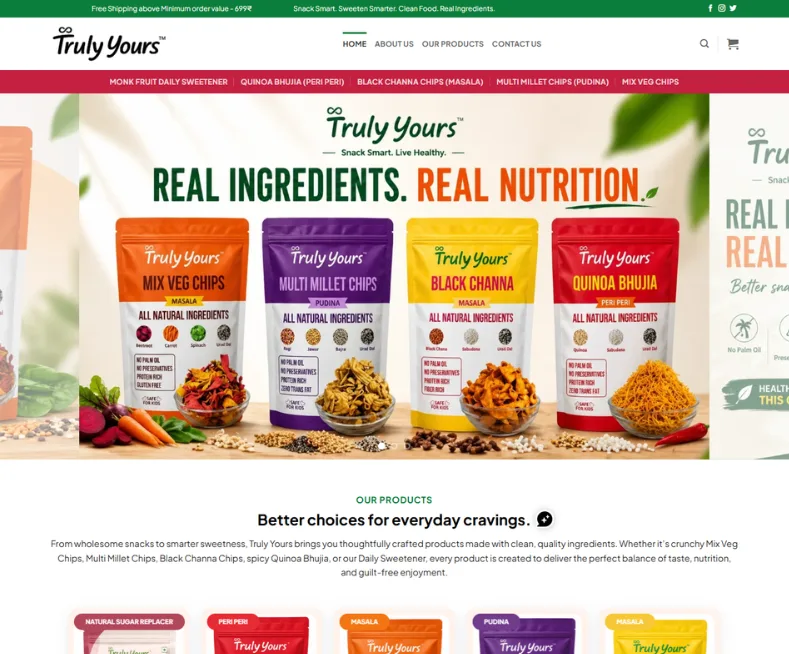 Truly Yours Pvt Ltd - Healthy Snacks & Natural Sweeteners in India
